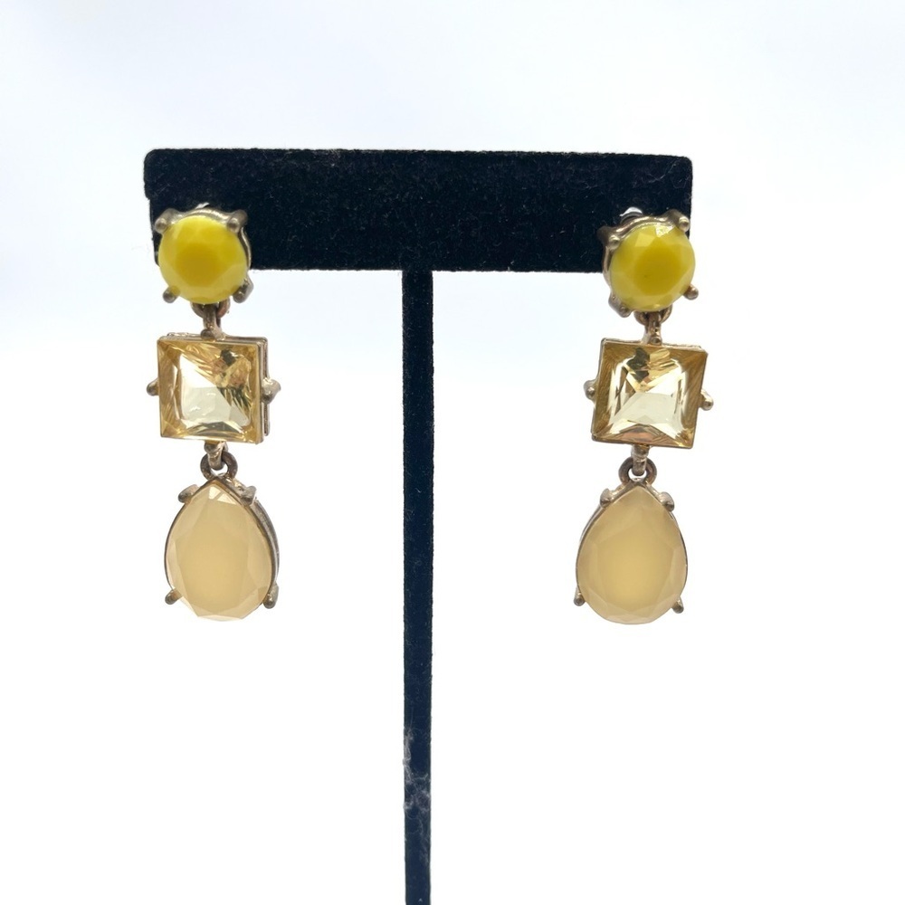 Elegant Yellow and Cream Drop Earrings